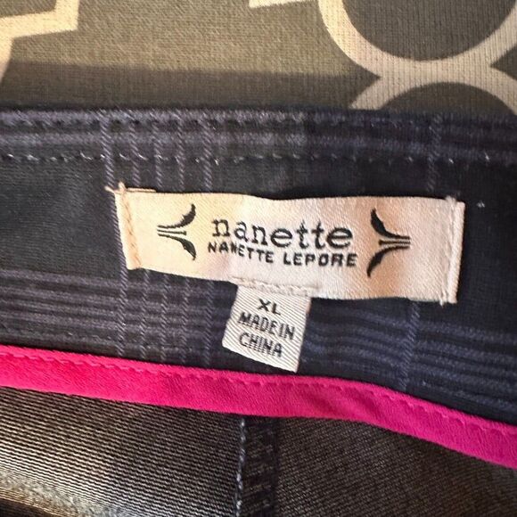 Nanette Leopore stretch women's plaid pull on trousers dress pants size XL - Picture 4 of 5